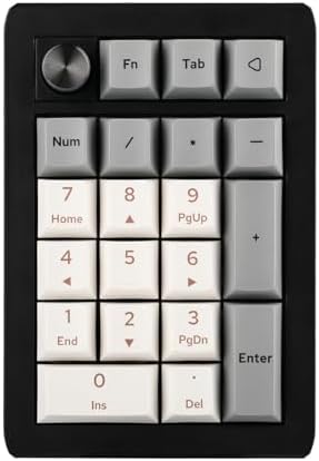 EPOMAKER EK21 VIA Gasket Number Pad with 1000mAh Battery  BT 5 0/2 4GHz/Wired Hot Swap Numpad with Aluminum Alloy knob  Programmable for Win/Mac/Gaming  Black Silver  Zebra Switch 