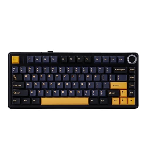 EPOMAKER x Aula F75 Gasket Mechanical Keyboard  75  Wireless Hot Swappable Gaming Keyboard with Five Layer Padding&Knob  Bluetooth/2 4GHz/USB C  RGB  Black  Ice Vein Switch