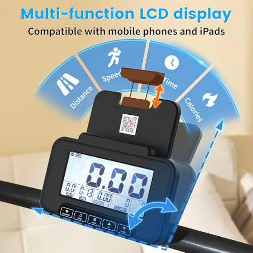 ERGOLIFE Curved Treadmill with Non Electric Motorized  2 in 1 Folding Treadmill with APP for Home Workout  Compact Manual Walking Pad  Office Running Machine with LCD Display