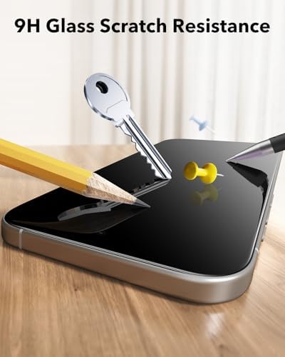 ESR 3 Pack for iPhone 15 Pro Max Screen Protector  Military Grade Shatterproof  9H Hardness  Full Coverage Tempered Glass with UltraFit Tray