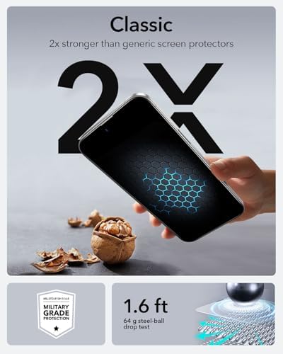 ESR 3 Pack for iPhone 15 Pro Max Screen Protector  Military Grade Shatterproof  9H Hardness  Full Coverage Tempered Glass with UltraFit Tray