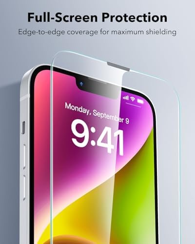 ESR 3 Pack for iPhone 15 Pro Max Screen Protector  Military Grade Shatterproof  9H Hardness  Full Coverage Tempered Glass with UltraFit Tray