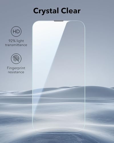 ESR 3 Pack for iPhone 15 Pro Max Screen Protector  Military Grade Shatterproof  9H Hardness  Full Coverage Tempered Glass with UltraFit Tray