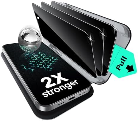 ESR 3 Pack for iPhone 15 Pro Max Screen Protector  Military Grade Shatterproof  9H Hardness  Full Coverage Tempered Glass with UltraFit Tray