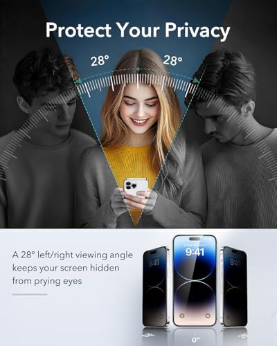 ESR 3 Pack for iPhone 15 Pro Max Screen Protector  Military Grade Shatterproof  9H Hardness  Full Coverage Tempered Glass with UltraFit Tray