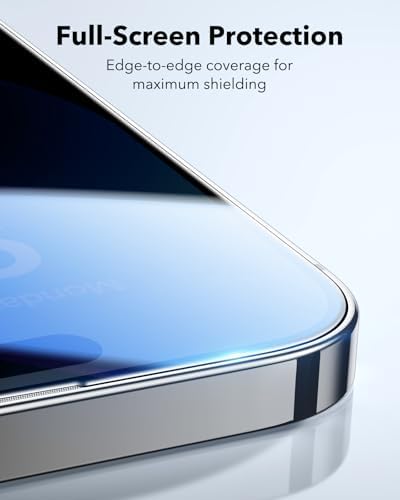ESR 3 Pack for iPhone 15 Pro Max Screen Protector  Military Grade Shatterproof  9H Hardness  Full Coverage Tempered Glass with UltraFit Tray