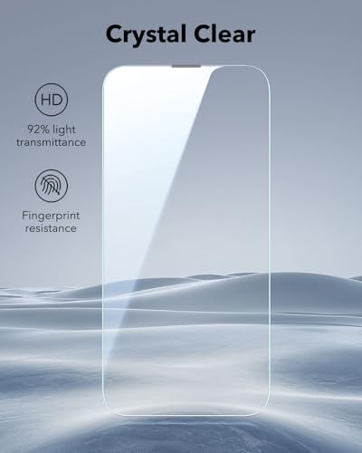 ESR 3 Pack for iPhone 15 Pro Max Screen Protector  Military Grade Shatterproof  9H Hardness  Full Coverage Tempered Glass with UltraFit Tray