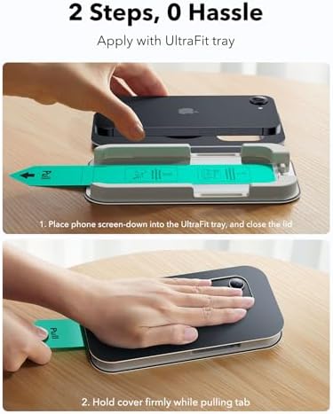 ESR 3 Pack for iPhone 15 Pro Max Screen Protector  Military Grade Shatterproof  9H Hardness  Full Coverage Tempered Glass with UltraFit Tray