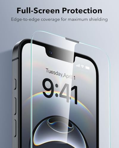 ESR 3 Pack for iPhone 15 Pro Max Screen Protector  Military Grade Shatterproof  9H Hardness  Full Coverage Tempered Glass with UltraFit Tray