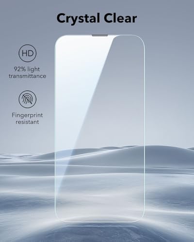 ESR 3 Pack for iPhone 15 Pro Max Screen Protector  Military Grade Shatterproof  9H Hardness  Full Coverage Tempered Glass with UltraFit Tray
