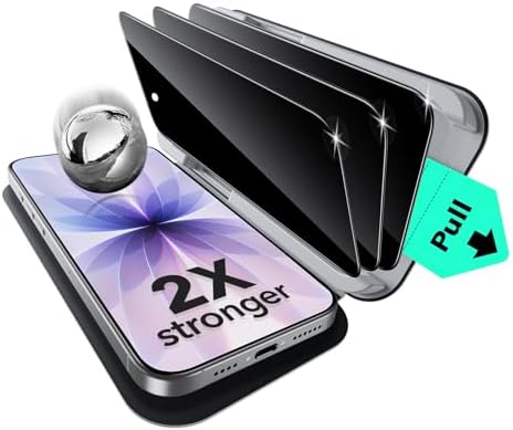 ESR 3 Pack for iPhone 15 Pro Max Screen Protector  Military Grade Shatterproof  9H Hardness  Full Coverage Tempered Glass with UltraFit Tray