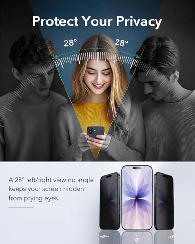 ESR 3 Pack for iPhone 15 Pro Max Screen Protector  Military Grade Shatterproof  9H Hardness  Full Coverage Tempered Glass with UltraFit Tray