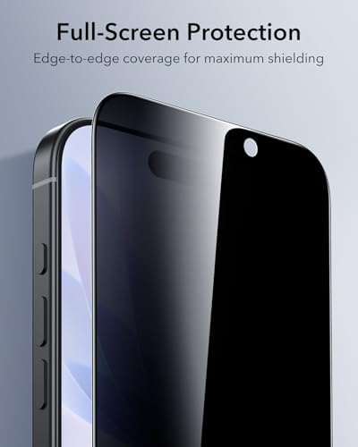 ESR 3 Pack for iPhone 15 Pro Max Screen Protector  Military Grade Shatterproof  9H Hardness  Full Coverage Tempered Glass with UltraFit Tray