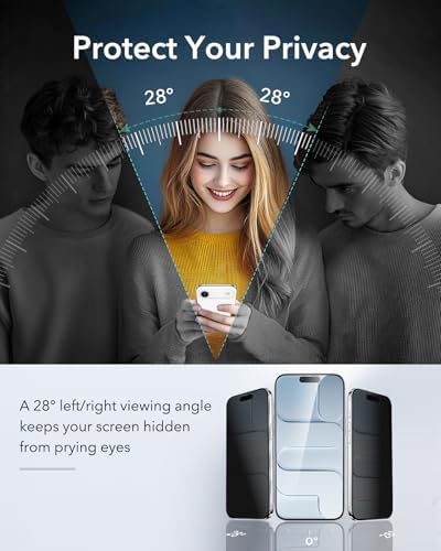 ESR 3 Pack for iPhone 15 Pro Max Screen Protector  Military Grade Shatterproof  9H Hardness  Full Coverage Tempered Glass with UltraFit Tray