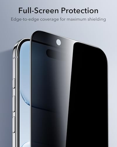 ESR 3 Pack for iPhone 15 Pro Max Screen Protector  Military Grade Shatterproof  9H Hardness  Full Coverage Tempered Glass with UltraFit Tray
