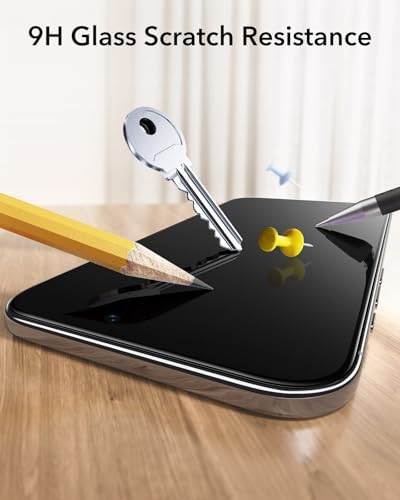 ESR 3 Pack for iPhone 15 Pro Max Screen Protector  Military Grade Shatterproof  9H Hardness  Full Coverage Tempered Glass with UltraFit Tray