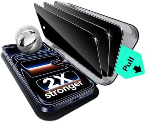 ESR 3 Pack for iPhone 15 Pro Max Screen Protector  Military Grade Shatterproof  9H Hardness  Full Coverage Tempered Glass with UltraFit Tray