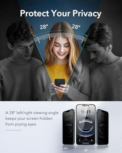 ESR 3 Pack for iPhone 15 Pro Max Screen Protector  Military Grade Shatterproof  9H Hardness  Full Coverage Tempered Glass with UltraFit Tray