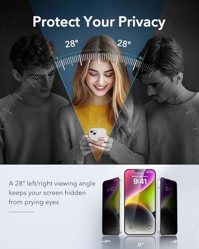 ESR 3 Pack for iPhone 15 Pro Max Screen Protector  Military Grade Shatterproof  9H Hardness  Full Coverage Tempered Glass with UltraFit Tray