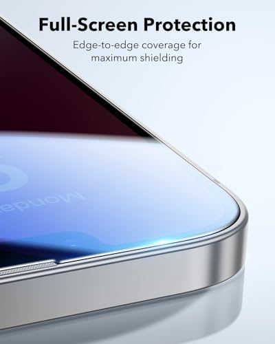 ESR 3 Pack for iPhone 15 Pro Max Screen Protector  Military Grade Shatterproof  9H Hardness  Full Coverage Tempered Glass with UltraFit Tray