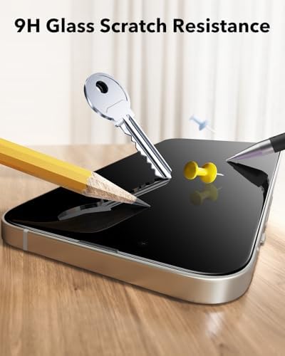 ESR 3 Pack for iPhone 15 Pro Max Screen Protector  Military Grade Shatterproof  9H Hardness  Full Coverage Tempered Glass with UltraFit Tray