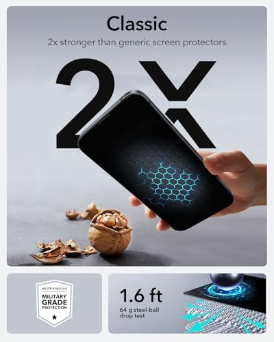 ESR 3 Pack for iPhone 15 Pro Max Screen Protector  Military Grade Shatterproof  9H Hardness  Full Coverage Tempered Glass with UltraFit Tray