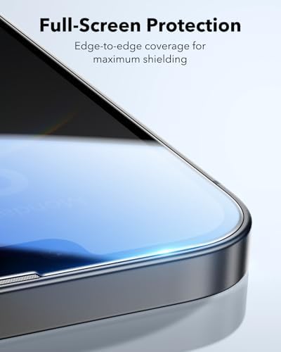 ESR 3 Pack for iPhone 15 Pro Max Screen Protector  Military Grade Shatterproof  9H Hardness  Full Coverage Tempered Glass with UltraFit Tray