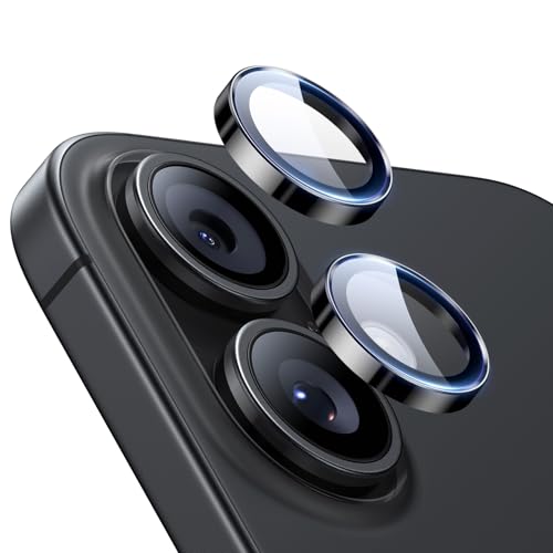 ESR Camera Lens Protector for iPhone 17/iPhone 16/iPhone 16 Plus  Ultra tough HD Individual Lens Protectors  Ultra thin Tempered Glass  1 Pack  Black