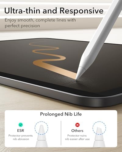 ESR Paper Feel Magnetic Screen Protector for iPad Air 13 Inch M3/M2  7th/6th Gen  2025/2024   Write and Draw Like on Paper  Detachable and Reusable  Compatible with Tempered Film  Matte  Anti Glare