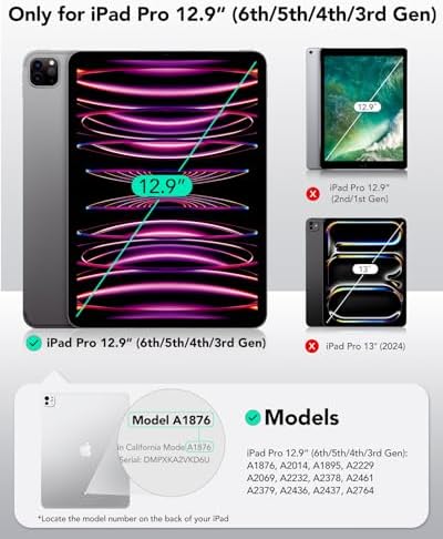 ESR Paper Feel Magnetic Screen Protector for iPad Air 13 Inch M3/M2  7th/6th Gen  2025/2024   Write and Draw Like on Paper  Detachable and Reusable  Compatible with Tempered Film  Matte  Anti Glare