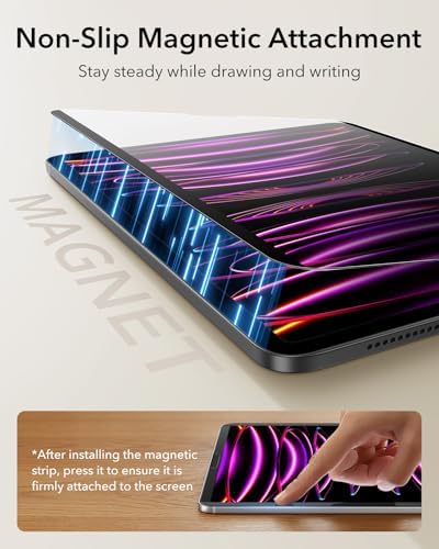 ESR Paper Feel Magnetic Screen Protector for iPad Air 13 Inch M3/M2  7th/6th Gen  2025/2024   Write and Draw Like on Paper  Detachable and Reusable  Compatible with Tempered Film  Matte  Anti Glare