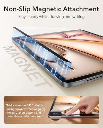 ESR Paper Feel Magnetic Screen Protector for iPad Air 13 Inch M3/M2  7th/6th Gen  2025/2024   Write and Draw Like on Paper  Detachable and Reusable  Compatible with Tempered Film  Matte  Anti Glare