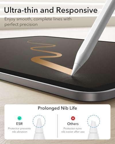 ESR Paper Feel Magnetic Screen Protector for iPad Air 13 Inch M3/M2  7th/6th Gen  2025/2024   Write and Draw Like on Paper  Detachable and Reusable  Compatible with Tempered Film  Matte  Anti Glare
