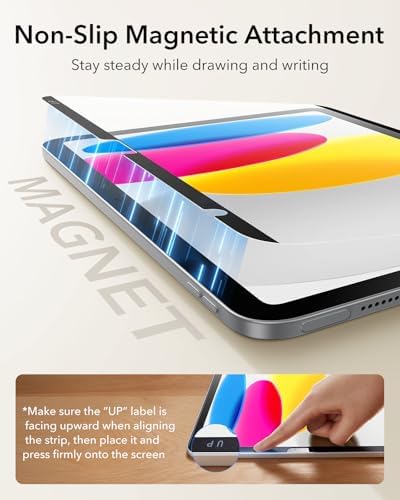 ESR Paper Feel Magnetic Screen Protector for iPad Air 13 Inch M3/M2  7th/6th Gen  2025/2024   Write and Draw Like on Paper  Detachable and Reusable  Compatible with Tempered Film  Matte  Anti Glare