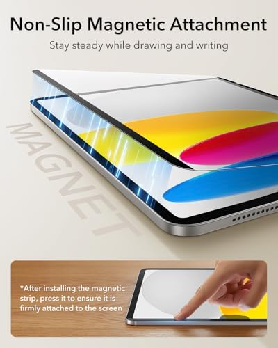 ESR Paper Feel Magnetic Screen Protector for iPad Air 13 Inch M3/M2  7th/6th Gen  2025/2024   Write and Draw Like on Paper  Detachable and Reusable  Compatible with Tempered Film  Matte  Anti Glare
