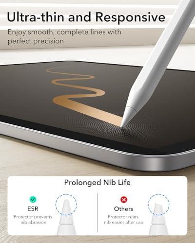ESR Paper Feel Magnetic Screen Protector for iPad Air 13 Inch M3/M2  7th/6th Gen  2025/2024   Write and Draw Like on Paper  Detachable and Reusable  Compatible with Tempered Film  Matte  Anti Glare