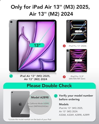 ESR Paper Feel Magnetic Screen Protector for iPad Air 13 Inch M3/M2  7th/6th Gen  2025/2024   Write and Draw Like on Paper  Detachable and Reusable  Compatible with Tempered Film  Matte  Anti Glare