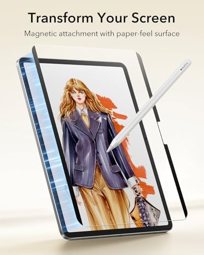 ESR Paper Feel Magnetic Screen Protector for iPad Air 13 Inch M3/M2  7th/6th Gen  2025/2024   Write and Draw Like on Paper  Detachable and Reusable  Compatible with Tempered Film  Matte  Anti Glare