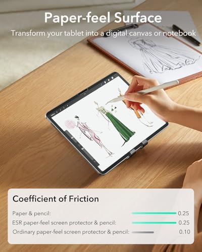 ESR Paper Feel Magnetic Screen Protector for iPad Air 13 Inch M3/M2  7th/6th Gen  2025/2024   Write and Draw Like on Paper  Detachable and Reusable  Compatible with Tempered Film  Matte  Anti Glare