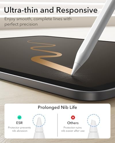 ESR Paper Feel Magnetic Screen Protector for iPad Air 13 Inch M3/M2  7th/6th Gen  2025/2024   Write and Draw Like on Paper  Detachable and Reusable  Compatible with Tempered Film  Matte  Anti Glare