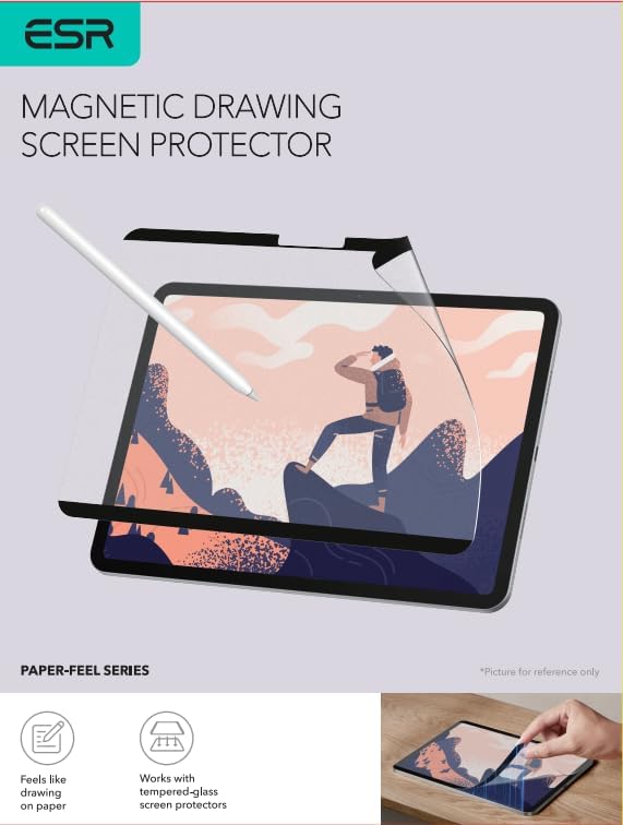 ESR Paper Feel Magnetic Screen Protector for iPad Air 13 Inch M3/M2  7th/6th Gen  2025/2024   Write and Draw Like on Paper  Detachable and Reusable  Compatible with Tempered Film  Matte  Anti Glare