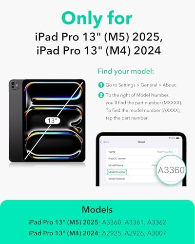 ESR Paper Feel Magnetic Screen Protector for iPad Air 13 Inch M3/M2  7th/6th Gen  2025/2024   Write and Draw Like on Paper  Detachable and Reusable  Compatible with Tempered Film  Matte  Anti Glare