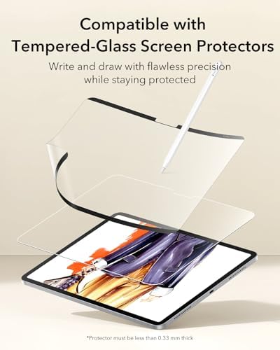 ESR Paper Feel Magnetic Screen Protector for iPad Air 13 Inch M3/M2  7th/6th Gen  2025/2024   Write and Draw Like on Paper  Detachable and Reusable  Compatible with Tempered Film  Matte  Anti Glare