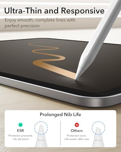 ESR Paper Feel Magnetic Screen Protector for iPad Air 13 Inch M3/M2  7th/6th Gen  2025/2024   Write and Draw Like on Paper  Detachable and Reusable  Compatible with Tempered Film  Matte  Anti Glare