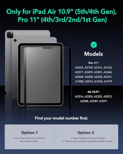 ESR Paper Feel Magnetic Screen Protector for iPad Air 13 Inch M3/M2  7th/6th Gen  2025/2024   Write and Draw Like on Paper  Detachable and Reusable  Compatible with Tempered Film  Matte  Anti Glare