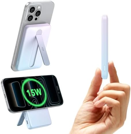 ESR for MagSafe Power Bank  0 55 in Ultra Compact 5 000mAh MagSafe Portable Charger 15W Ultra Fast Battery Pack  20W USB C MagSlim Charger with Cable for iPhone 17/16/15/14/13/12  White