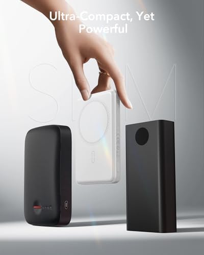 ESR for MagSafe Power Bank  0 55 in Ultra Compact 5 000mAh MagSafe Portable Charger 15W Ultra Fast Battery Pack  20W USB C MagSlim Charger with Cable for iPhone 17/16/15/14/13/12  White