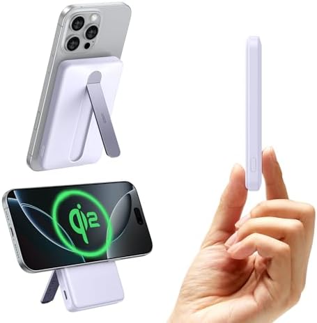 ESR for MagSafe Power Bank  0 55 in Ultra Compact 5 000mAh MagSafe Portable Charger 15W Ultra Fast Battery Pack  20W USB C MagSlim Charger with Cable for iPhone 17/16/15/14/13/12  White