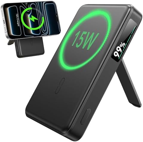 ESR for MagSafe Power Bank  0 55 in Ultra Compact 5 000mAh MagSafe Portable Charger 15W Ultra Fast Battery Pack  20W USB C MagSlim Charger with Cable for iPhone 17/16/15/14/13/12  White