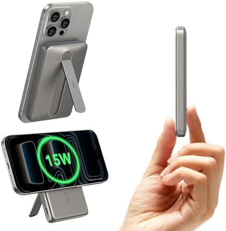 ESR for MagSafe Power Bank  0 55 in Ultra Compact 5 000mAh MagSafe Portable Charger 15W Ultra Fast Battery Pack  20W USB C MagSlim Charger with Cable for iPhone 17/16/15/14/13/12  White